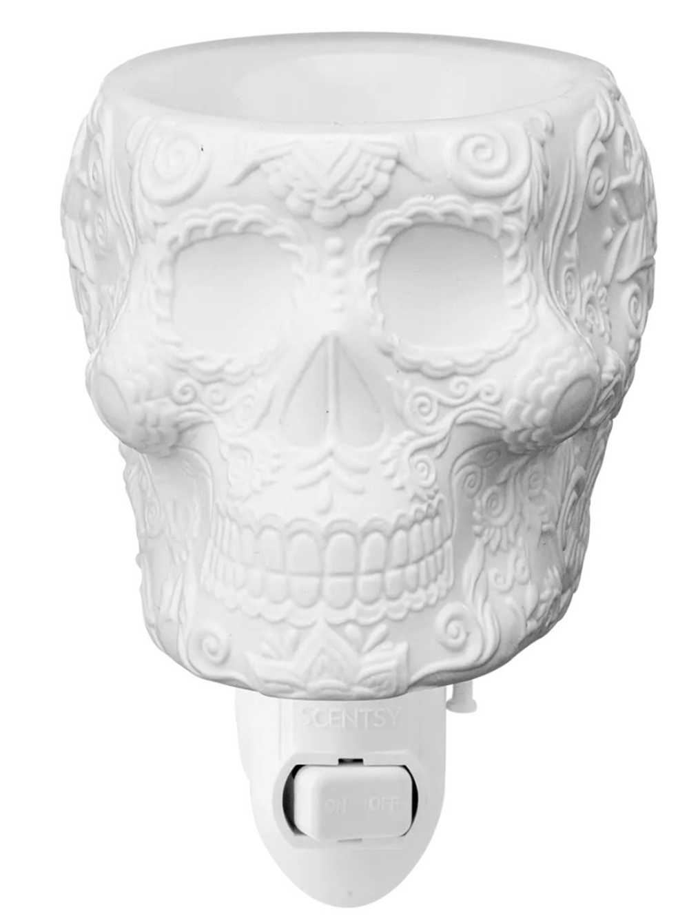 Scentsy White Decorative Sugar Skull Plug-In Warmer